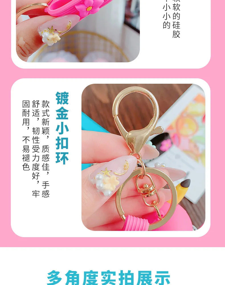 Pokemon Keychain Pikachu Anime Action Figure Toy Kawaii Cartoon Fashion Charmander Psyduck Doll Keyring Car Bag Pendant Kid Gift