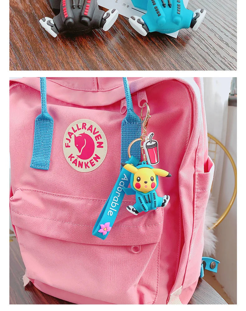 Pokemon Keychain Pikachu Anime Action Figure Toy Kawaii Cartoon Fashion Charmander Psyduck Doll Keyring Car Bag Pendant Kid Gift