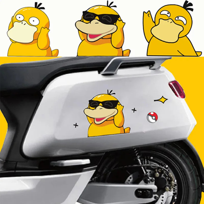 Pokemon Anime Psyduck Electric Car Motorcycle Decoration Stickers Car Door Beautification Stickers Children's Toys ChristmasGift