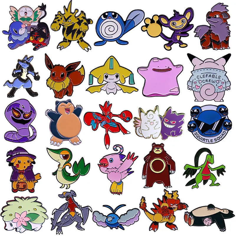 Anime Pokemon Enamel Pins Pikachu Cartoon Metal Brooch Badge Fashion Jewellery Clothes Hat Backpack Accessory Gifts