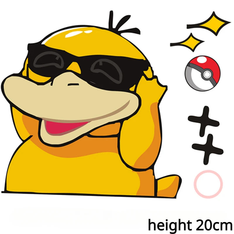 Pokemon Anime Psyduck Electric Car Motorcycle Decoration Stickers Car Door Beautification Stickers Children's Toys ChristmasGift