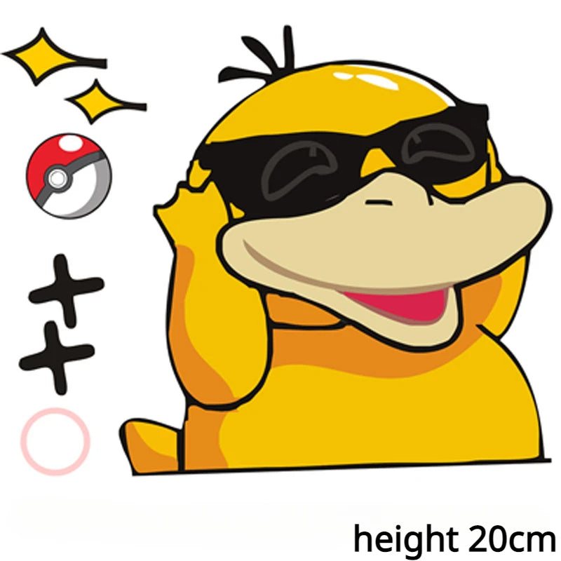 Pokemon Anime Psyduck Electric Car Motorcycle Decoration Stickers Car Door Beautification Stickers Children's Toys ChristmasGift